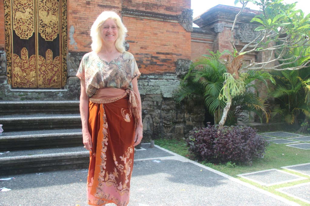 Barbara in her favorite sarong; photo by Donna Tang Barbara in her favorite sarong; photo by Donna Tang