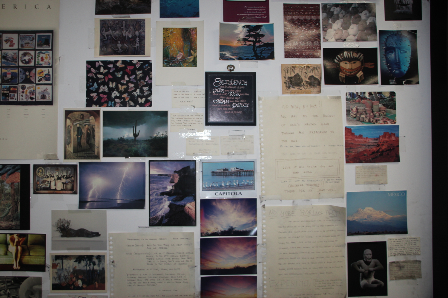 A wall in Barbara's studio