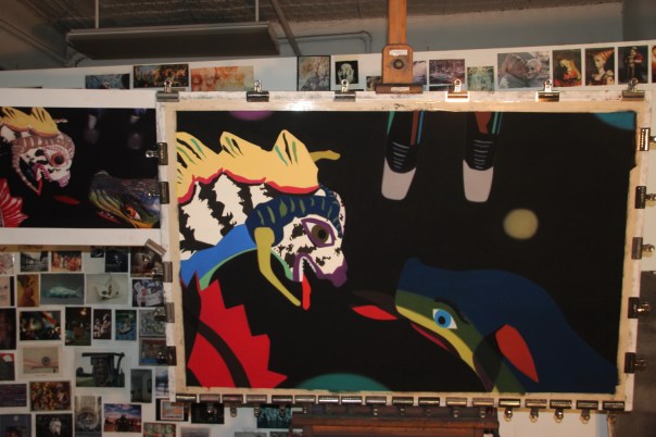 "Stalemate" in progress, soft pastel on sandpaper "Stalemate" in progress, soft pastel on sandpaper