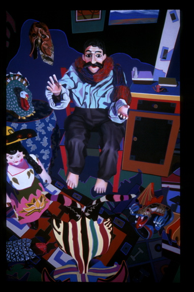 "Truth Betrayed by Innocence," 2001, 58" x 38", the last pastel painting for which Bryan photographed my setup