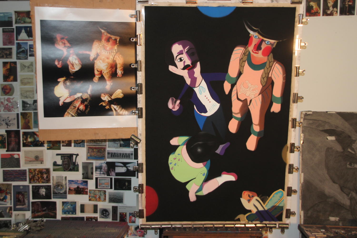 "The Ancestors," soft pastel on sandpaper, 58" x 38", in progress