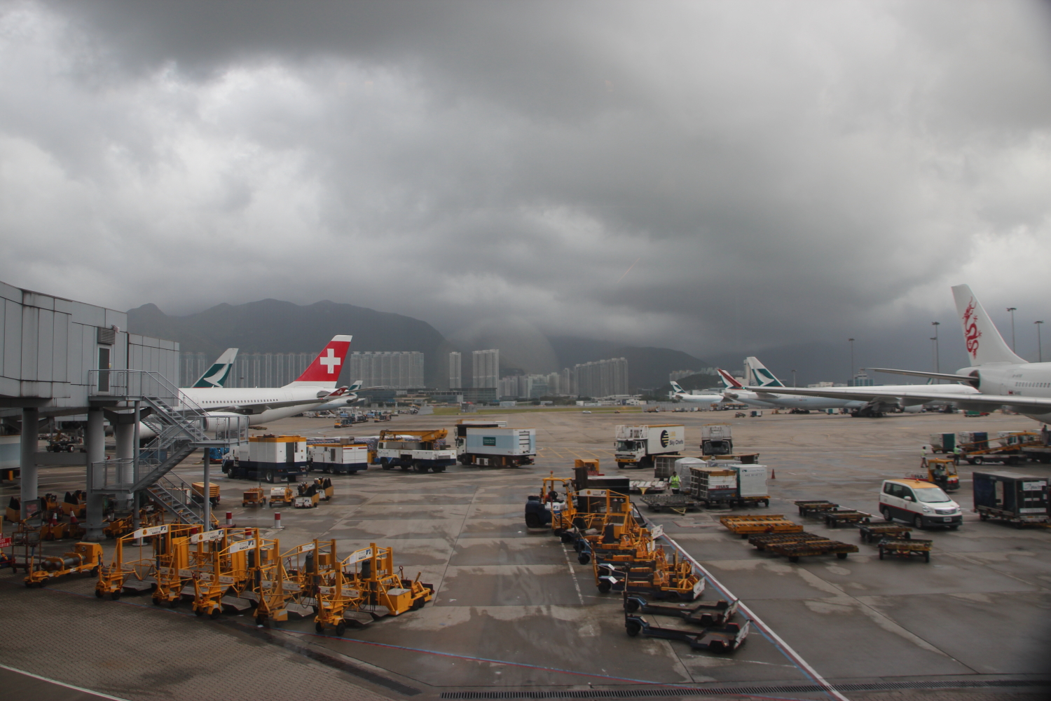 Hong Kong airport after a typhoon