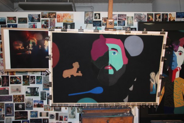 Pastel-on-sandpaper painting in progress