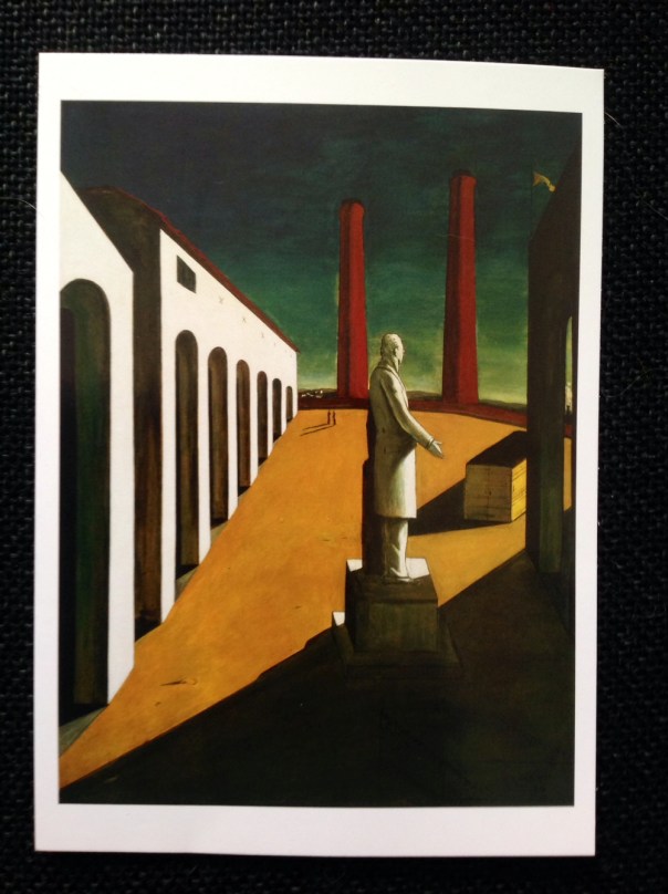 Giorgio de Chirico, "The Enigma of a Day," oil on canvas, 6' 1 1/4 x 55," MoMA