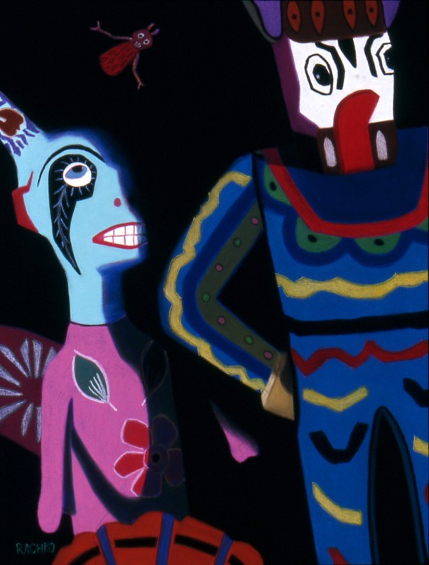 "Intruder," soft pastel on sandpaper, 26" x 20"