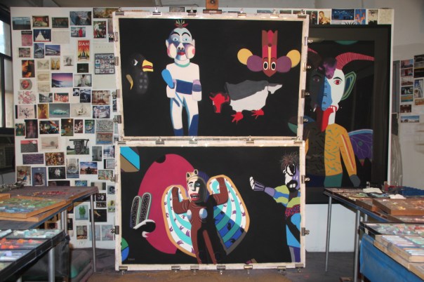 Barbara's studio with recent works in progress