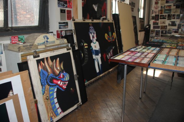 Barbara's studio with work in progress