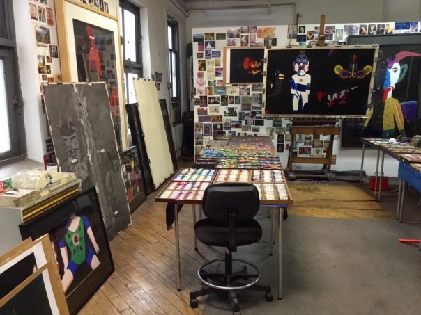 Barbara's studio with work in progress