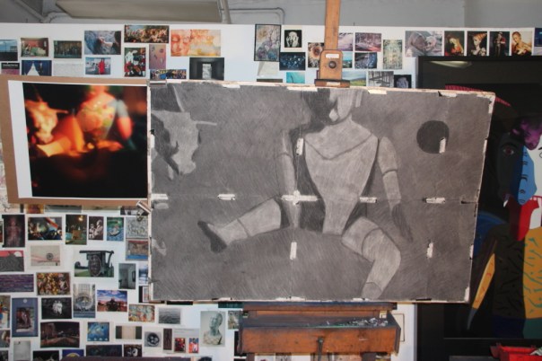 C-print and preliminary charcoal sketch