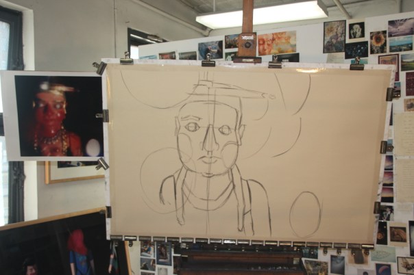 Roughed out in charcoal