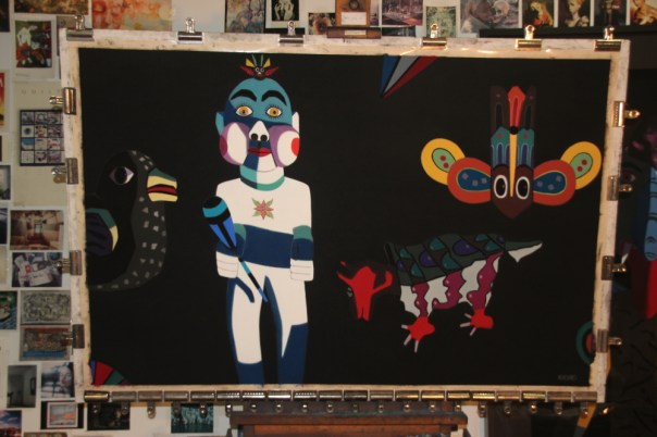 "White Star," 38" x58", ready to go to the framer