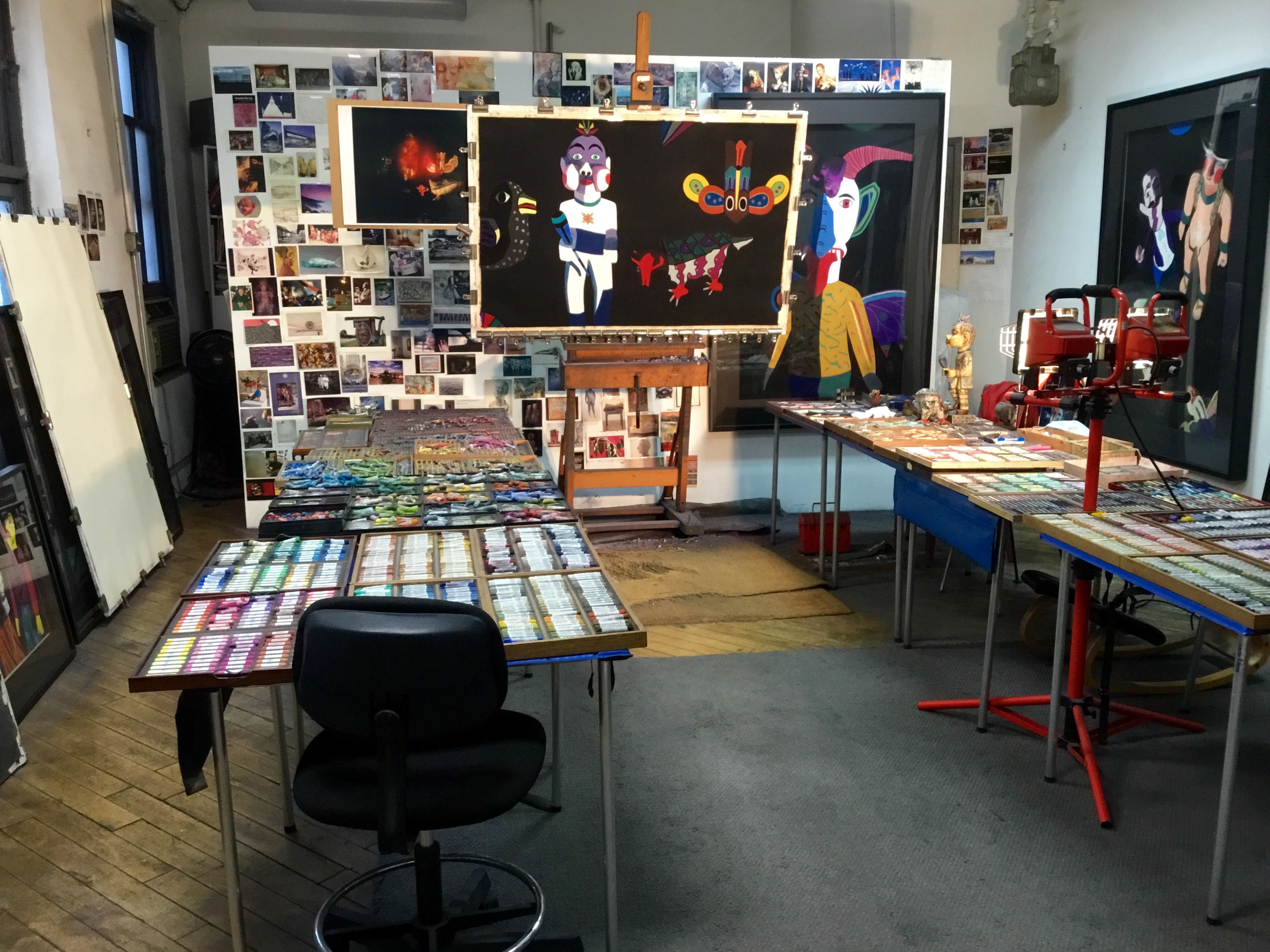 Barbara's studio with "White Star" in progress