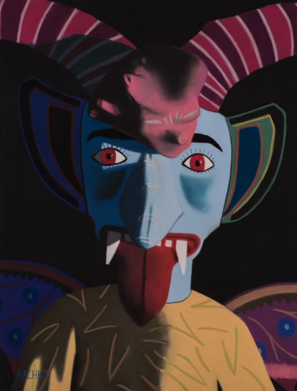 "Provocateur," soft pastel on sandpaper, 26" x 20"