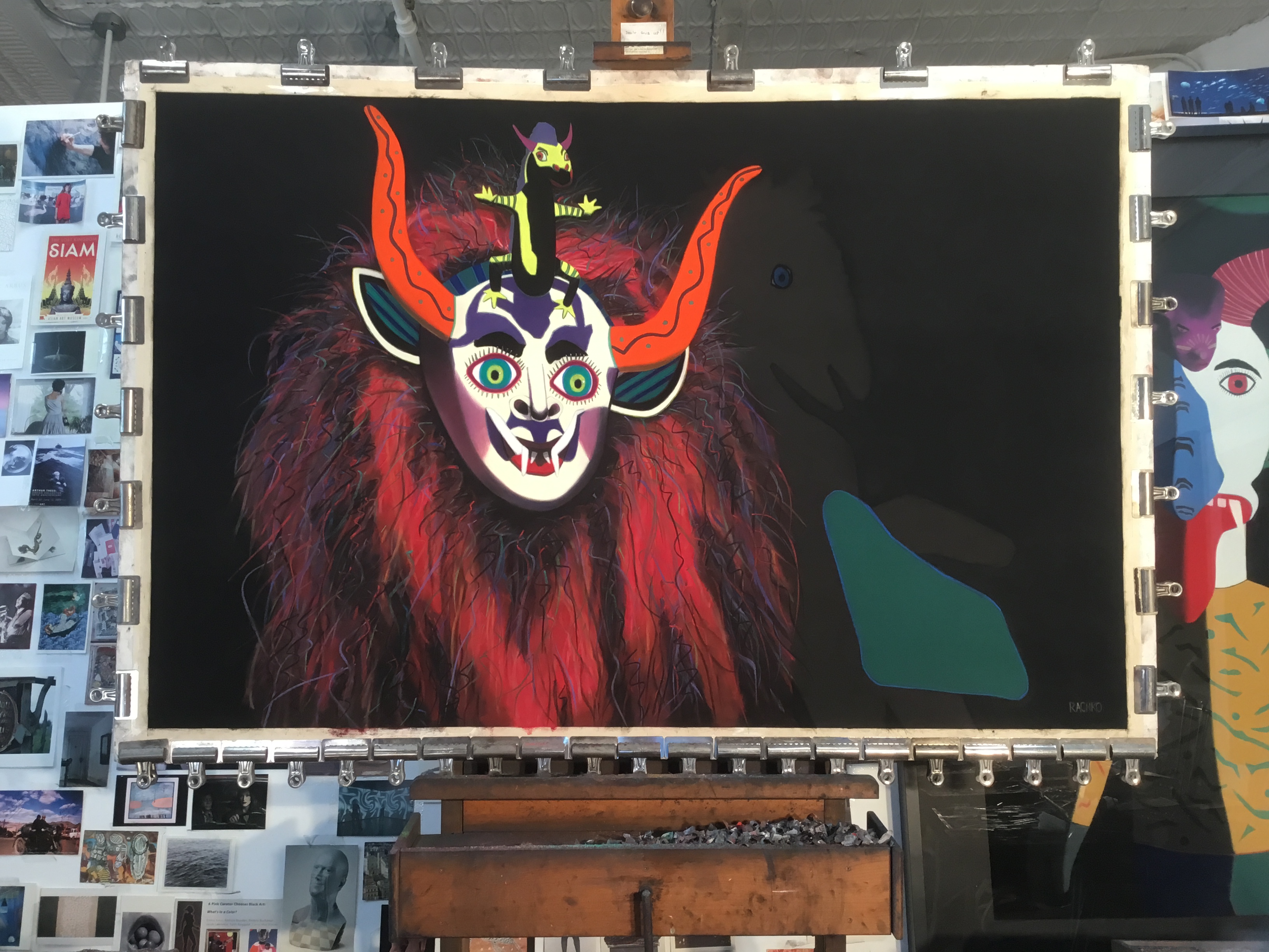 “The Orator,” soft pastel on sandpaper, 38” x 58”