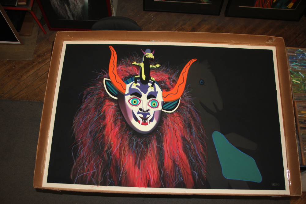 "The Orator," 38" x 58," boxed to go to the framer