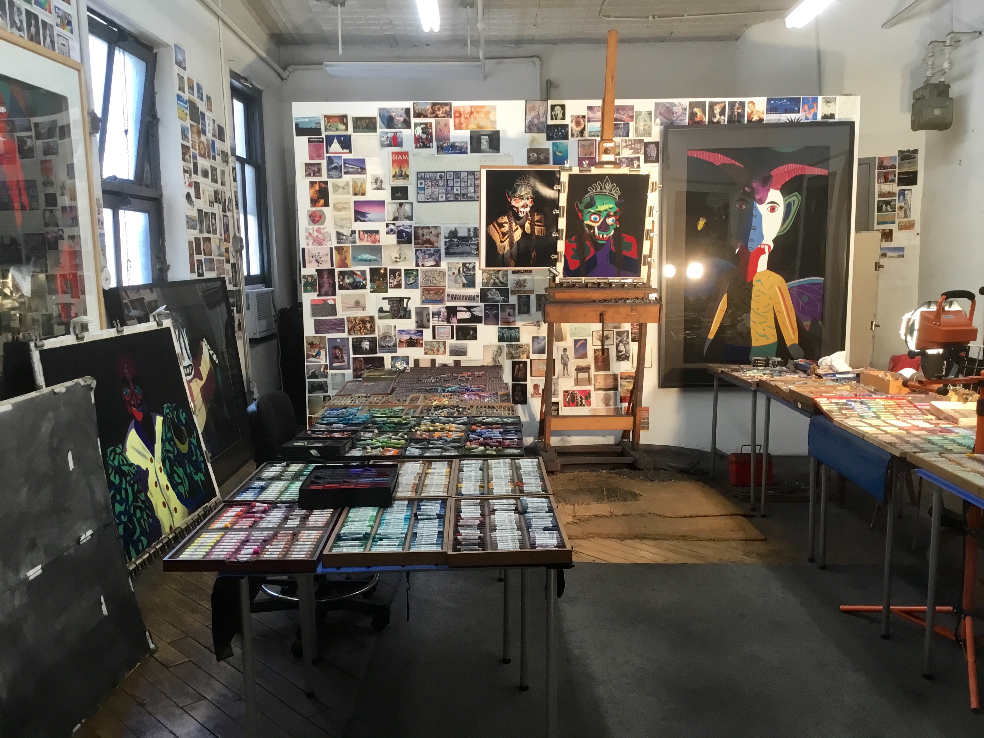 Studio with works in progress