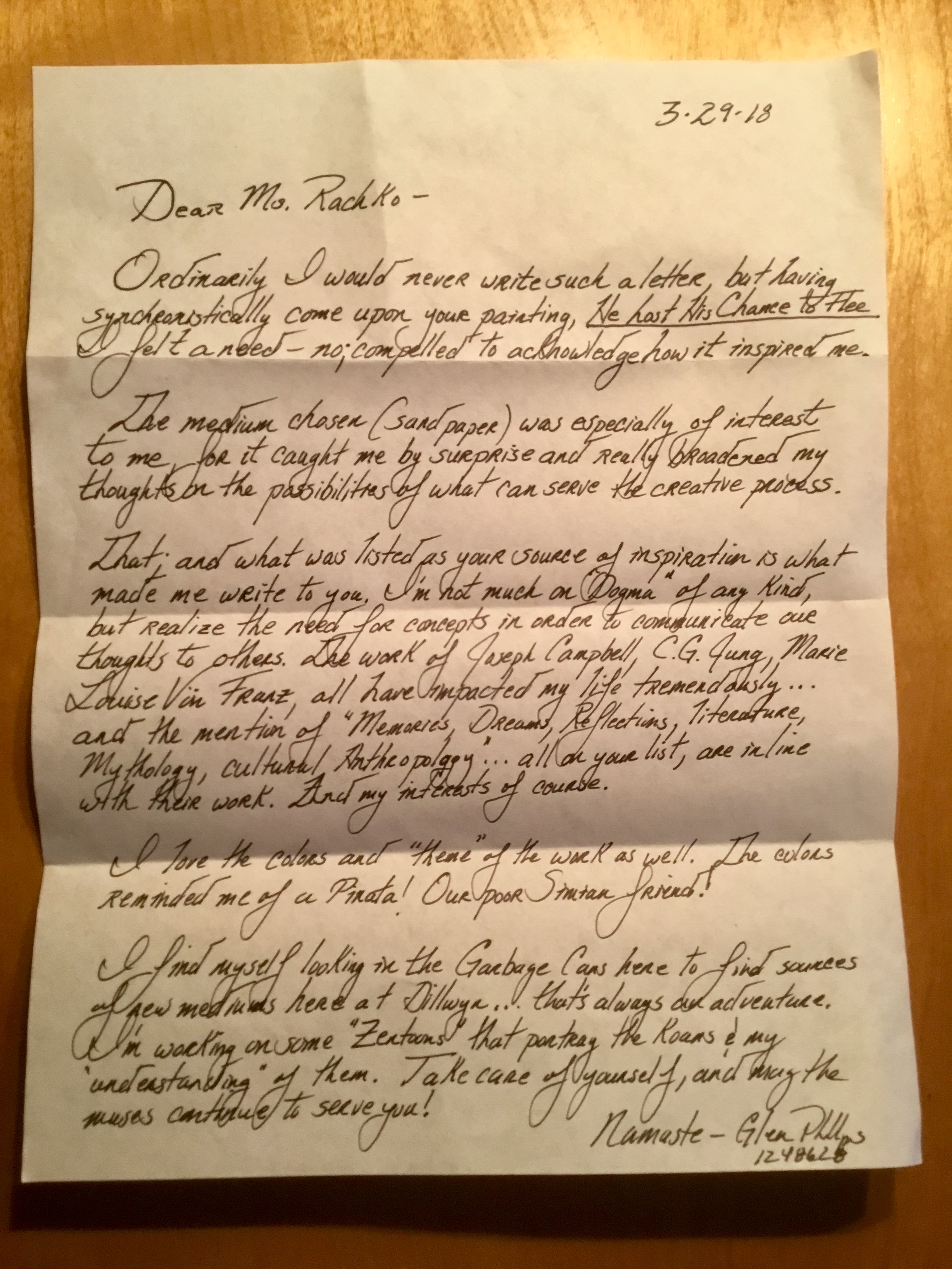 Letter from a fan