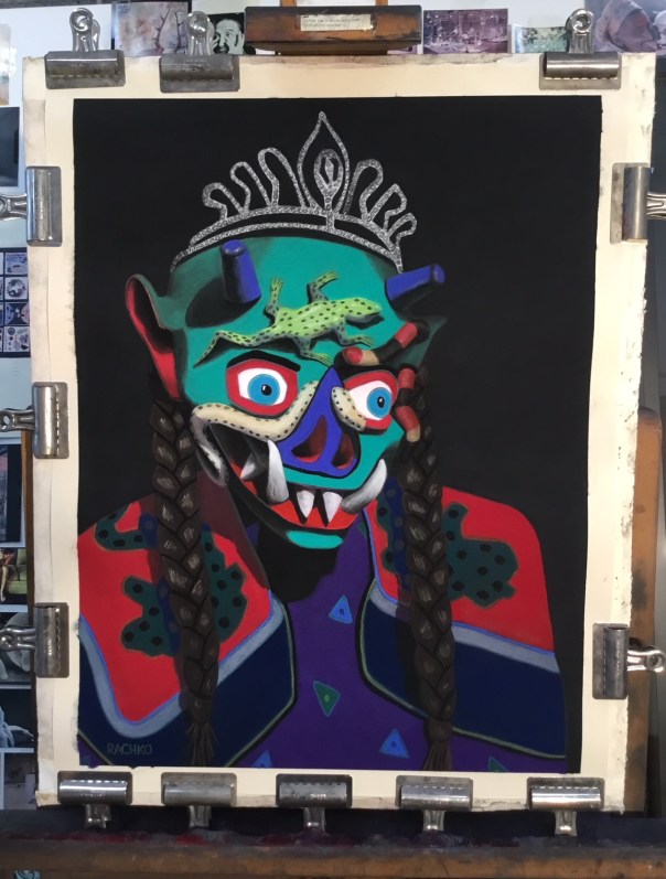 "Shamanic," 26" x 20," finished