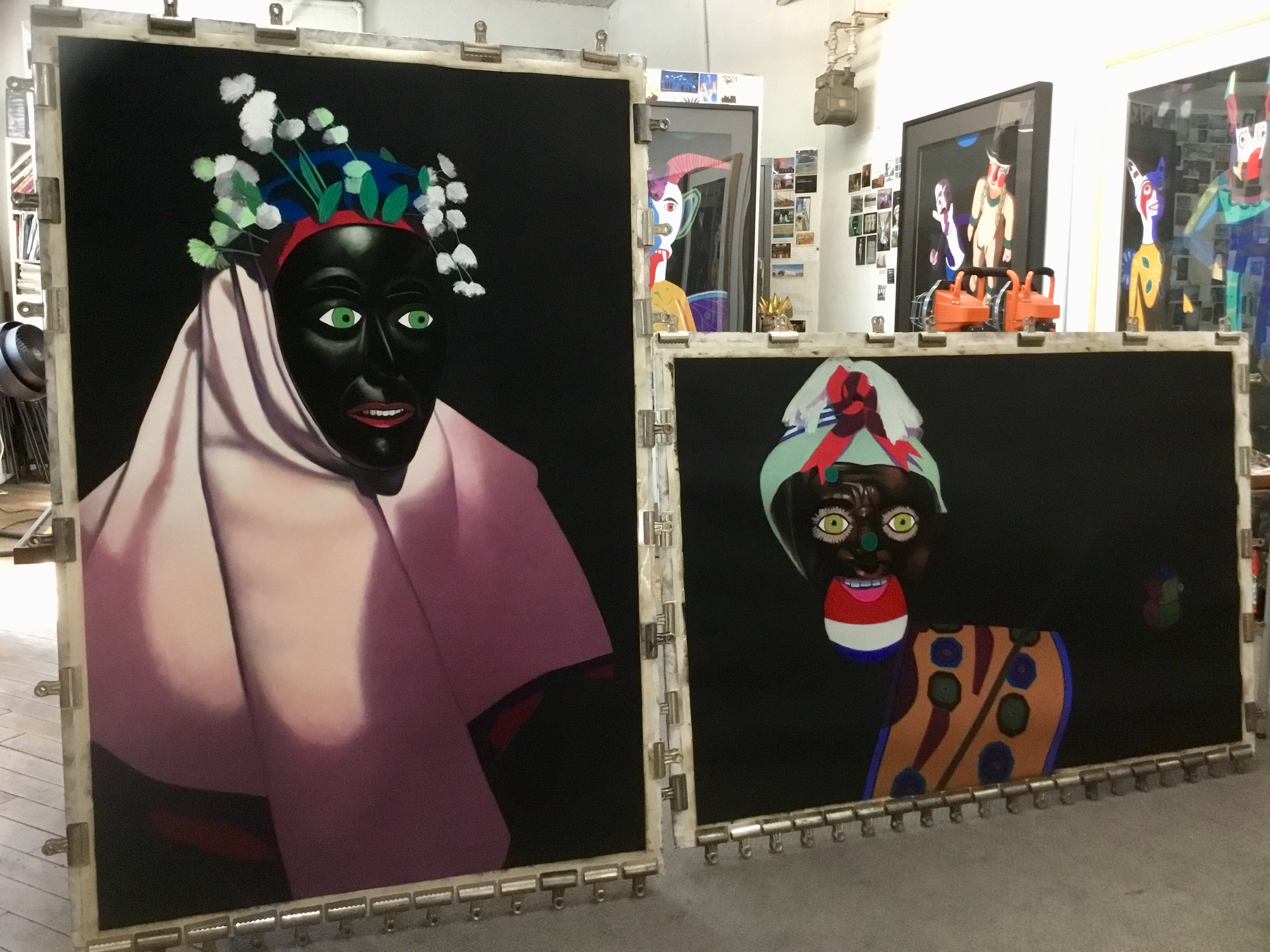 Barbara’s studio with work in progress