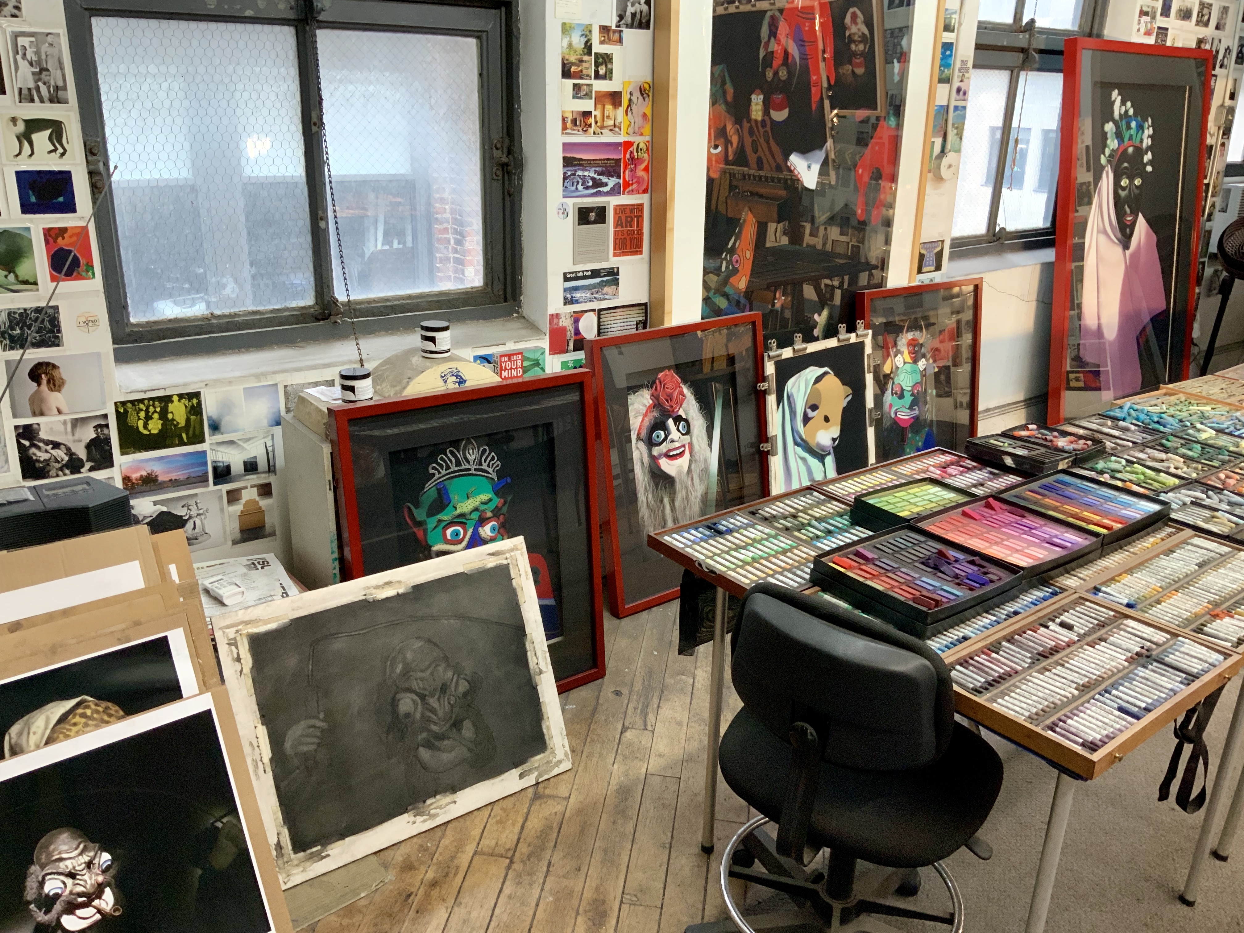 Barbara’s studio with work in progress