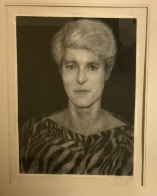 A charcoal self-portrait from 1988