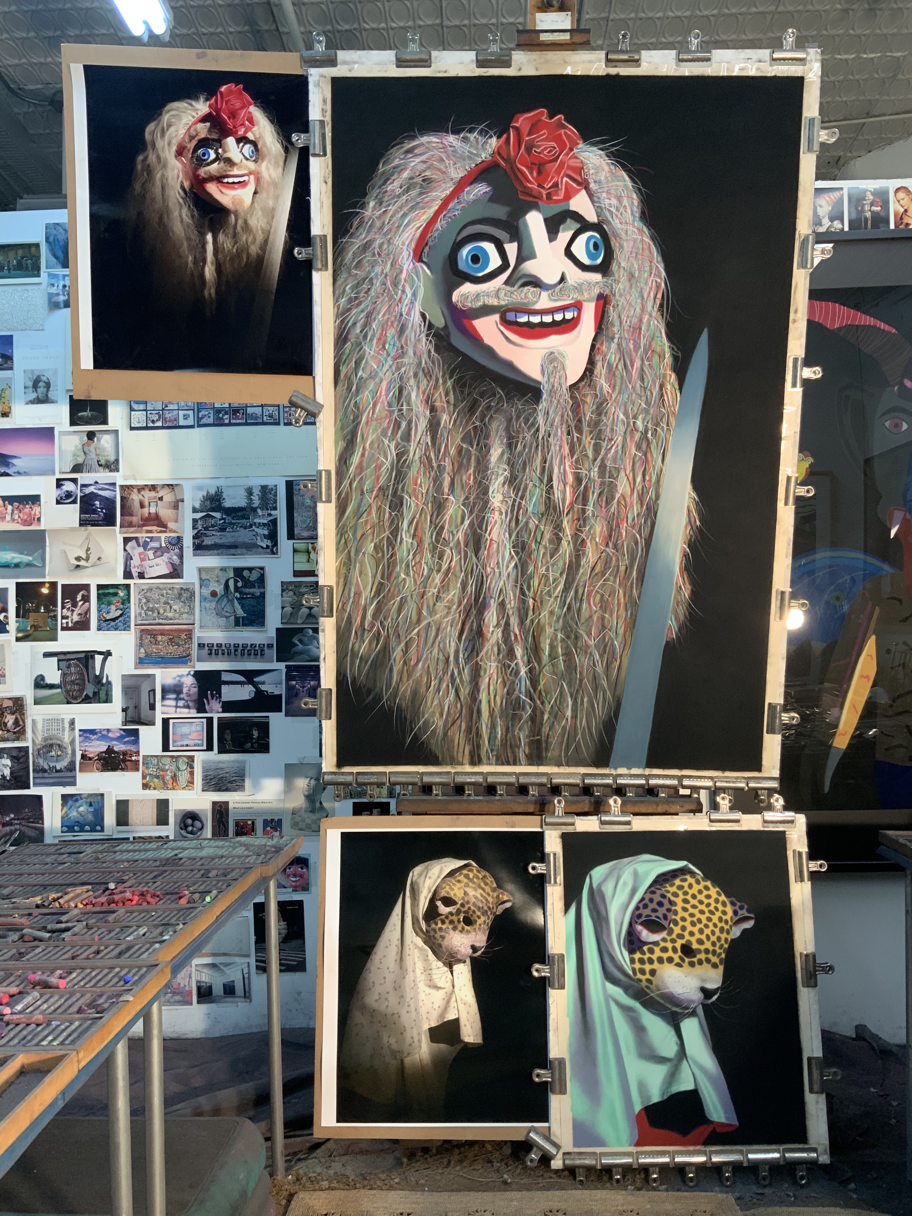 Barbara’s studio with recent works in progress