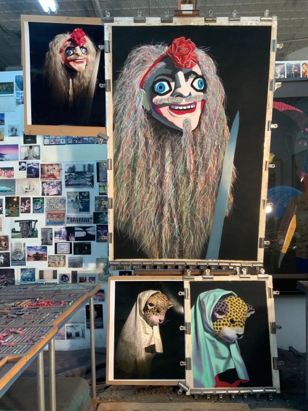 Barbara’s studio with recent works in progress