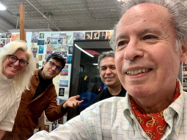 In the studio with friends