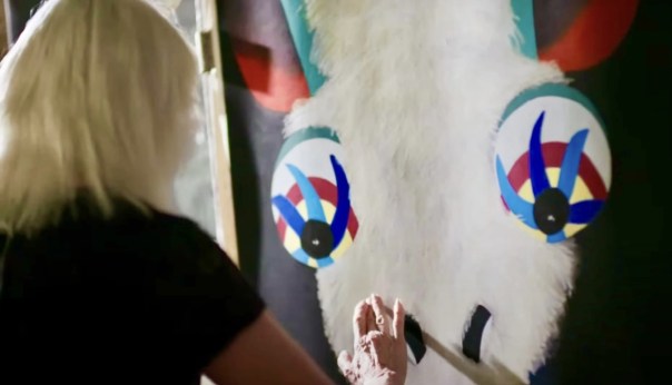 Working on “Sacrificial”  Photo: Jennifer Cox